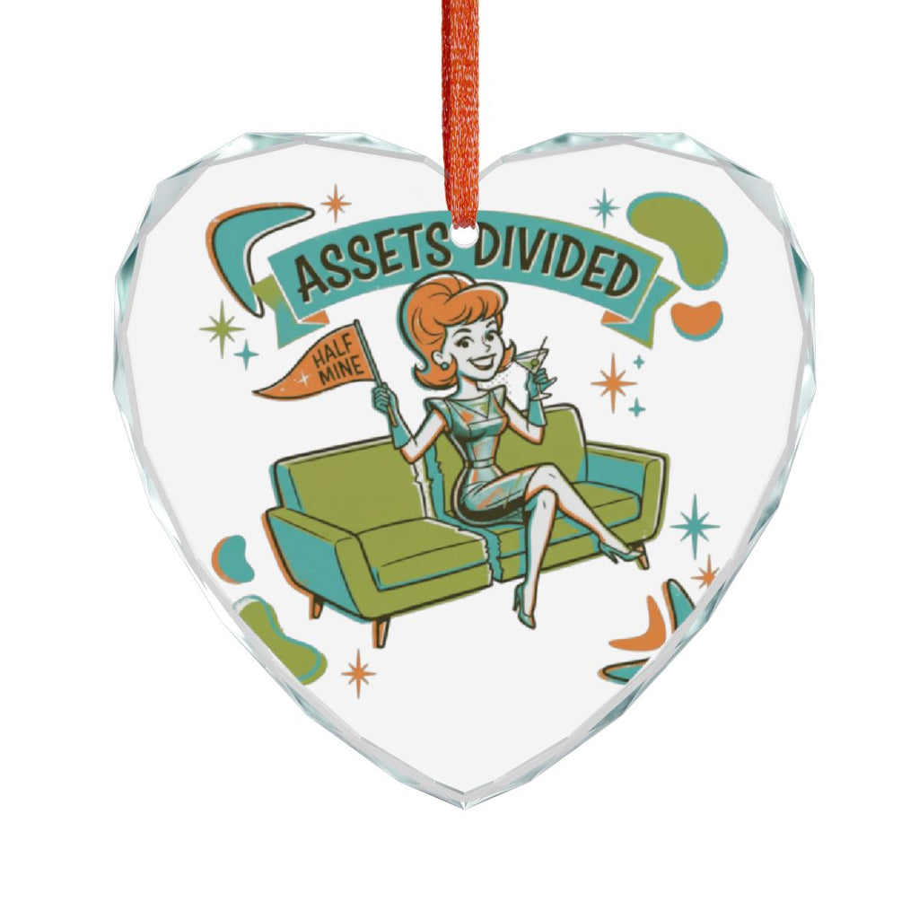 Assets Divided Half Mine Retro Heart Ornament