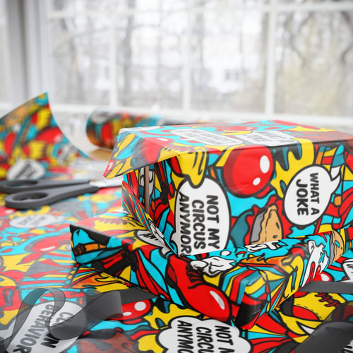 Vibrant Comic-Inspired Wrapping Paper for Gifts