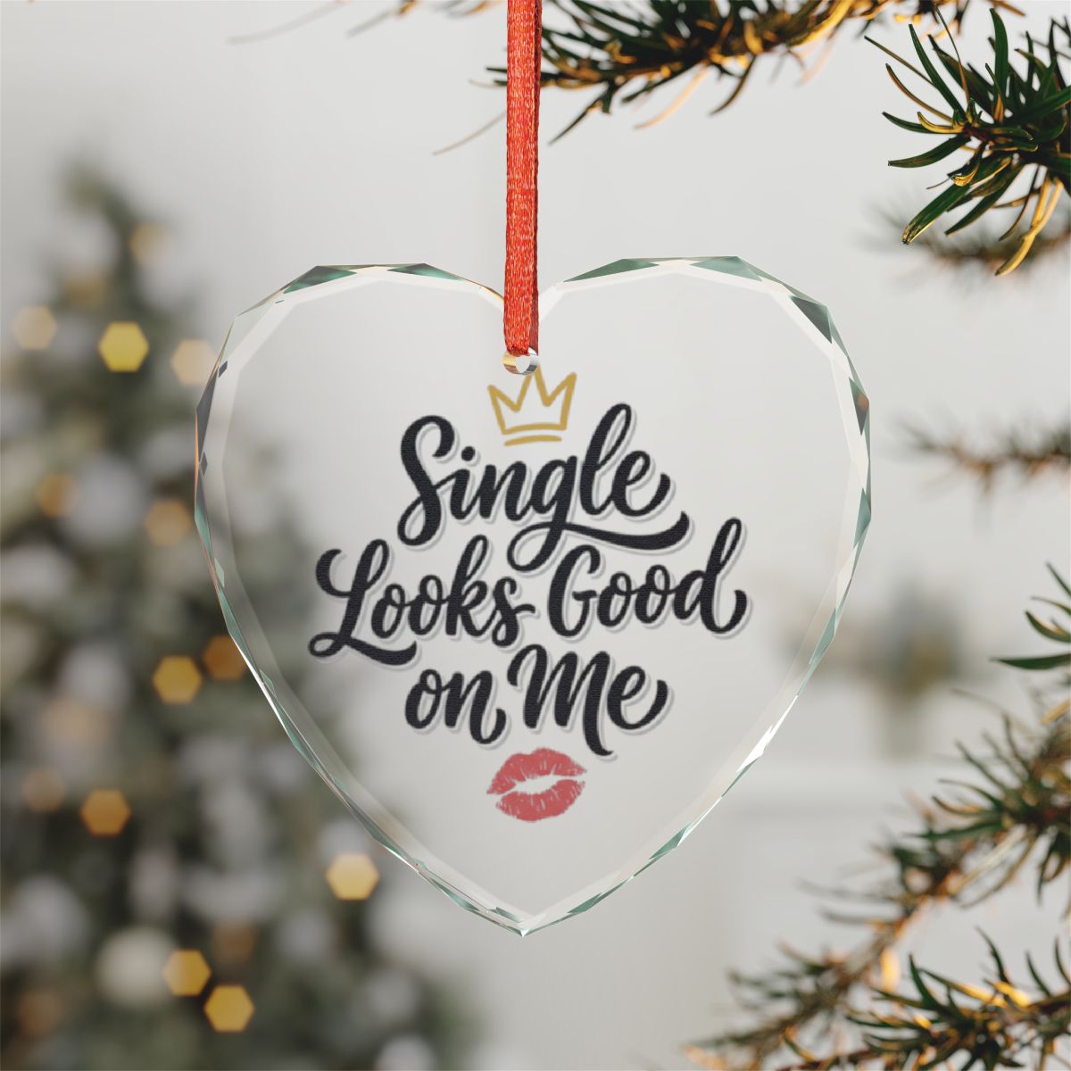 Single Looks Good on Me Heart Ornament product