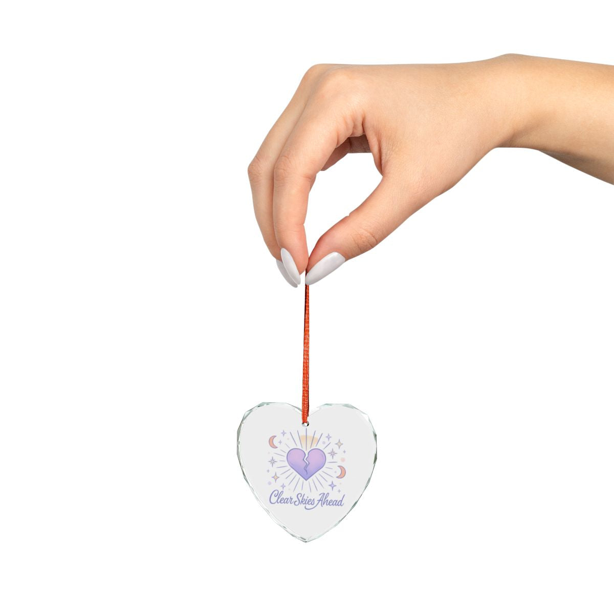 Clear Skies Ahead Heart Shaped Ornament