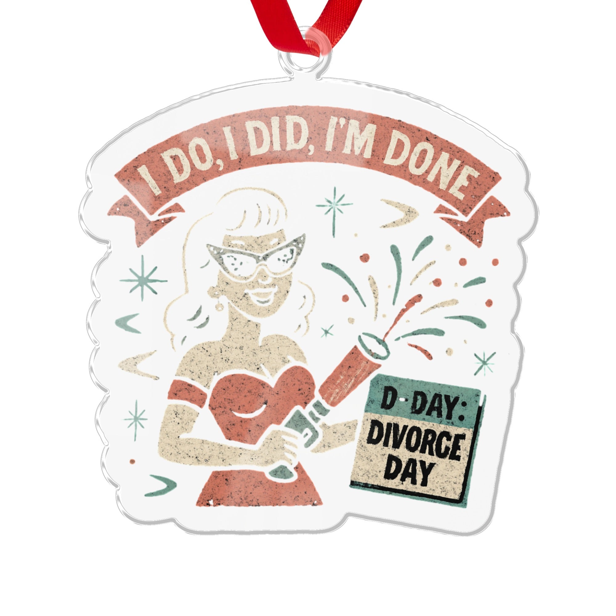 Funny Retro Divorced Ornament for Celebration