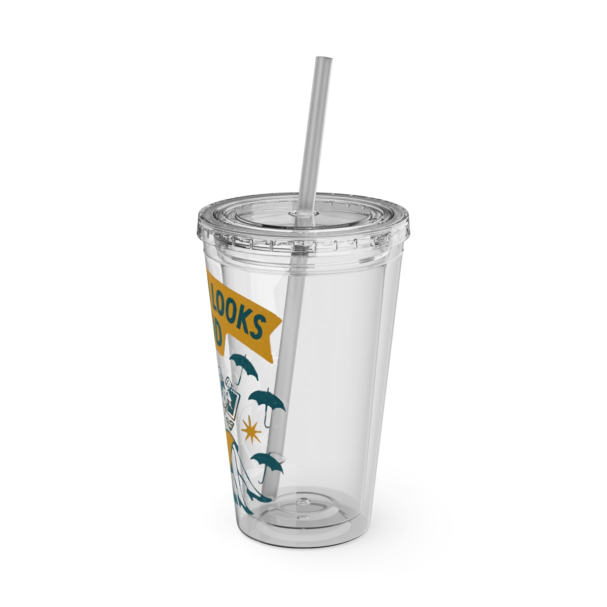 Vibrant Transparent Tumbler with Straw for Beverages