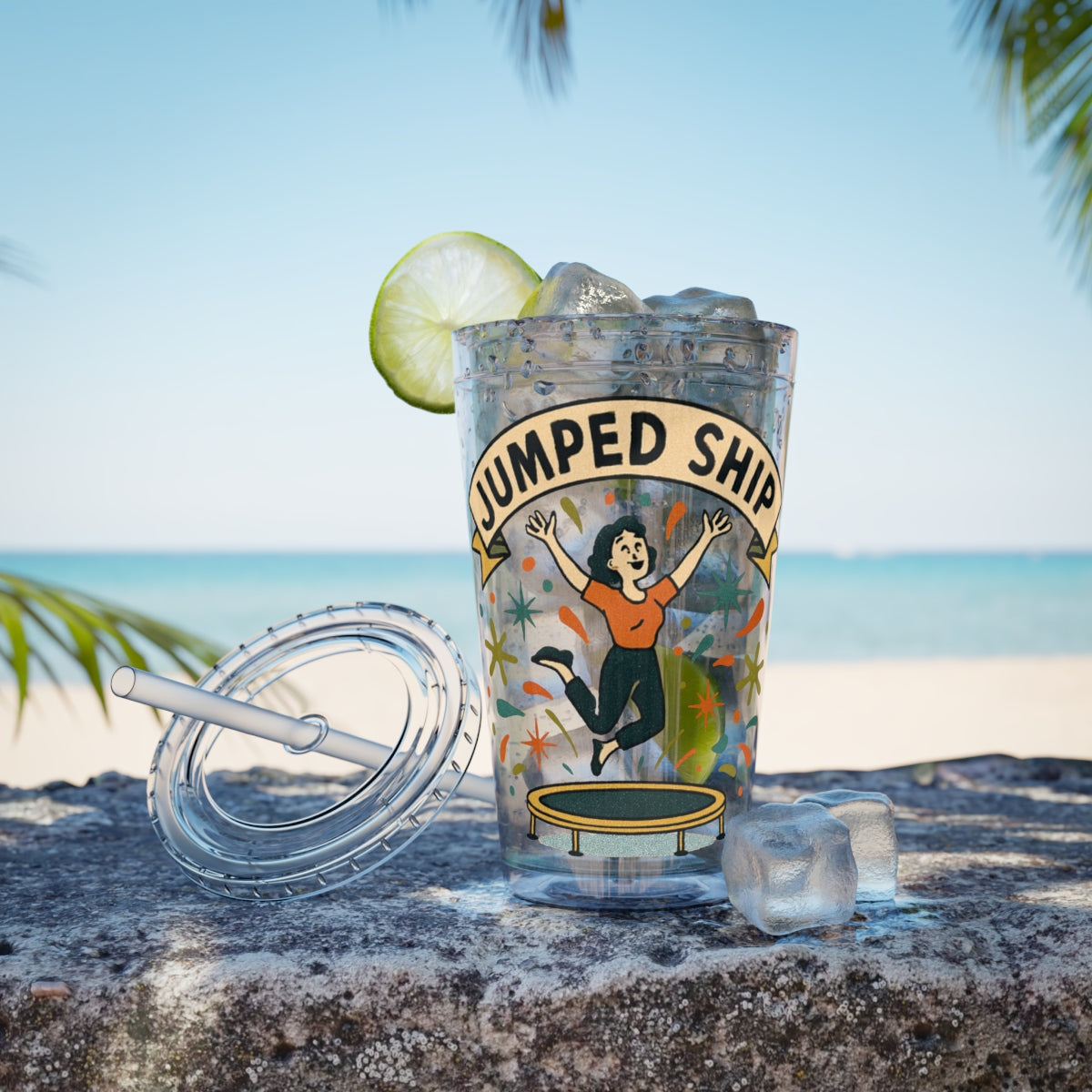 Jumped Ship Design Adventure Beach Travel Tumbler