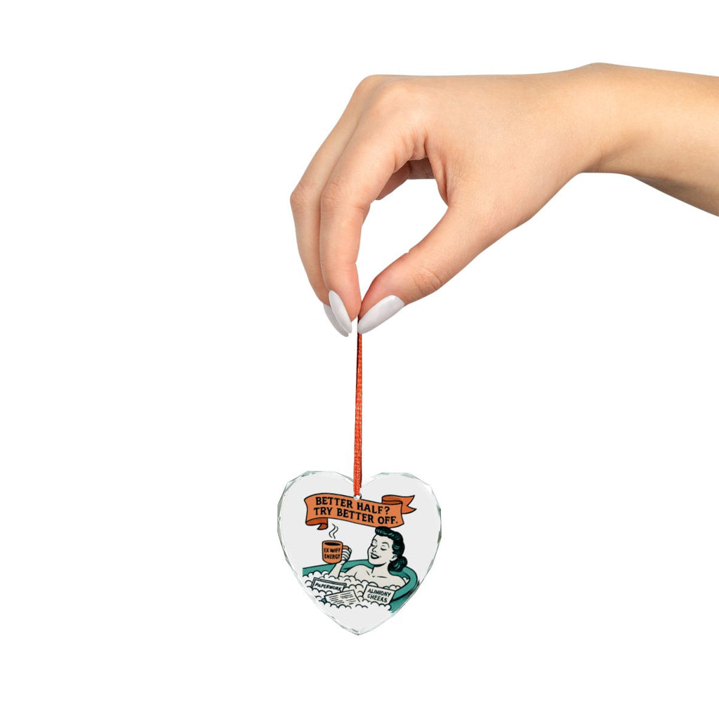 Better Half Try Her Beer Off Fun Heart Ornament