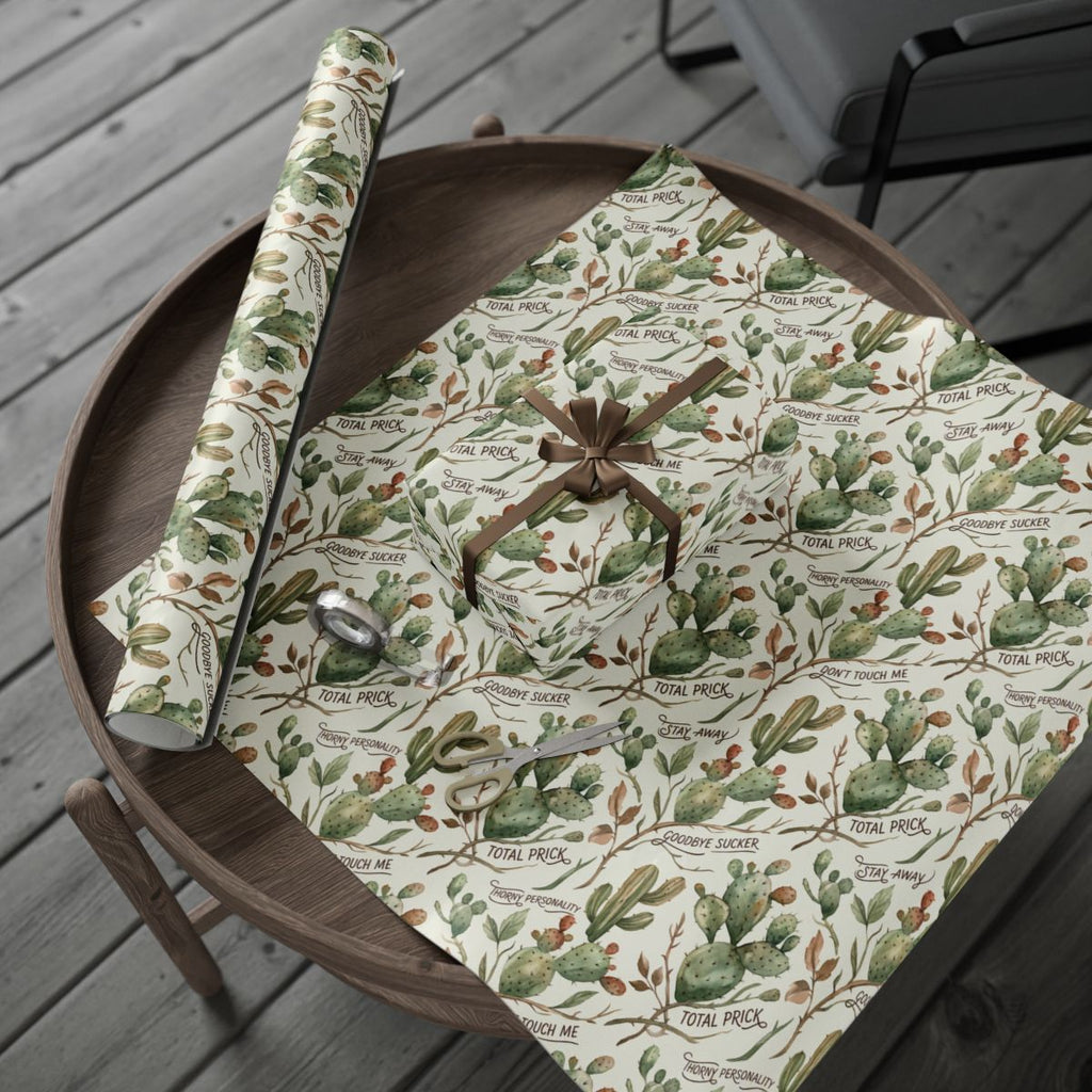Total Prick Cactus Design Wrapping Paper Sheets