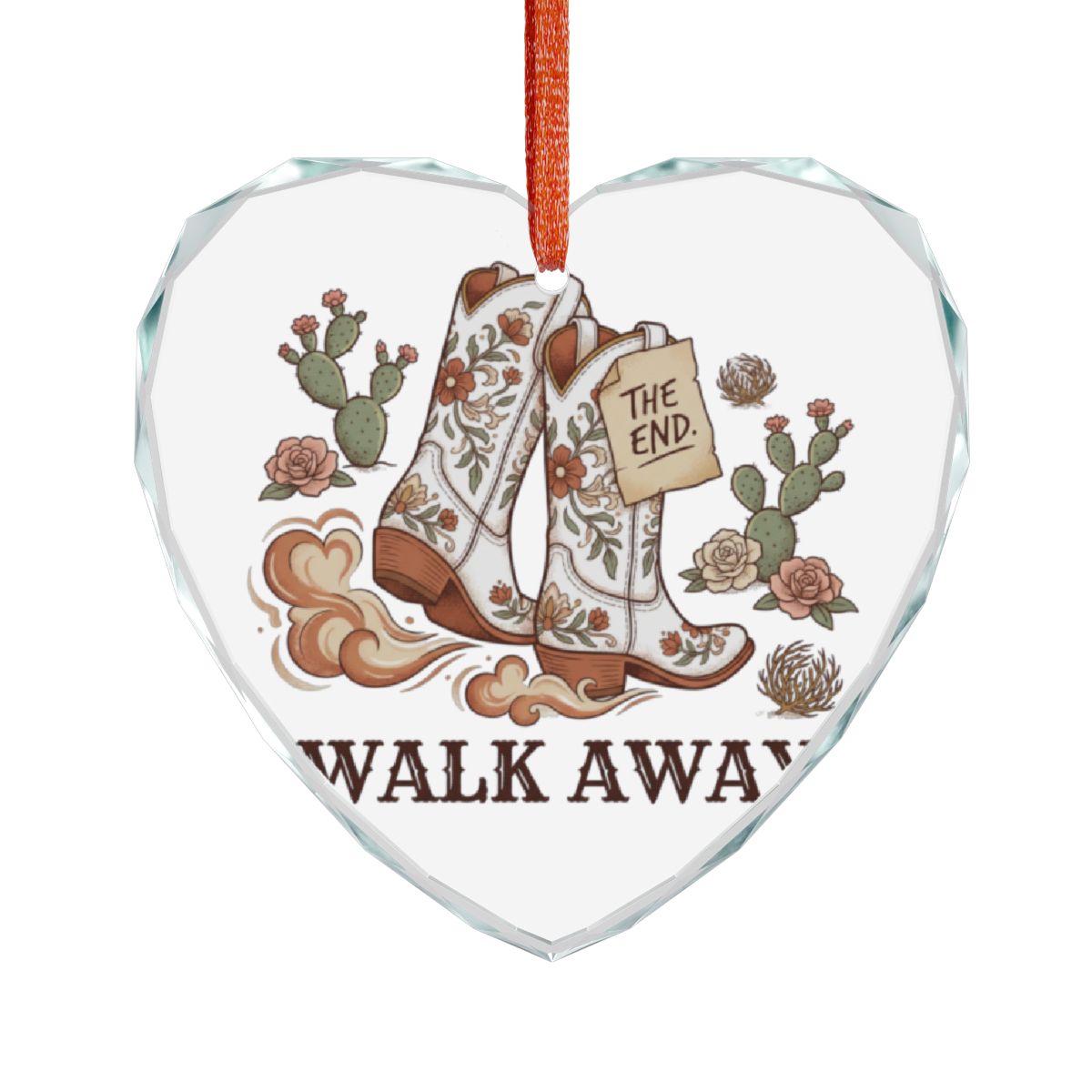 Walk Away The End Heart Shaped Decor Item