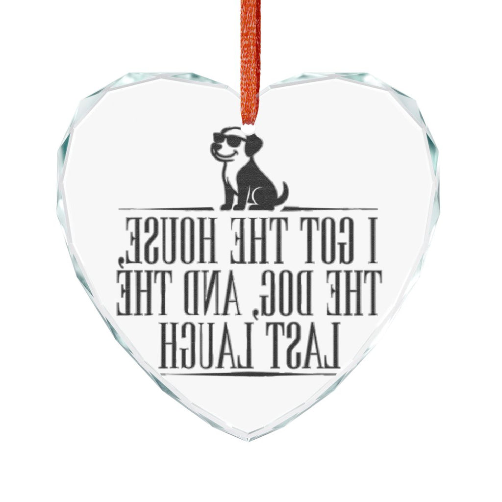 Funny Heart Shaped Decor Featuring Dog and House Phrase