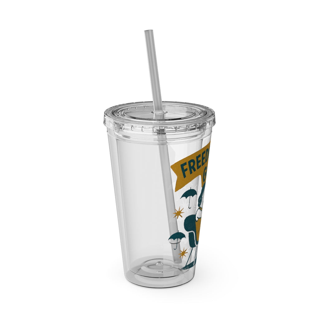 Freedom Birds Transparent Tumbler With Straw Product