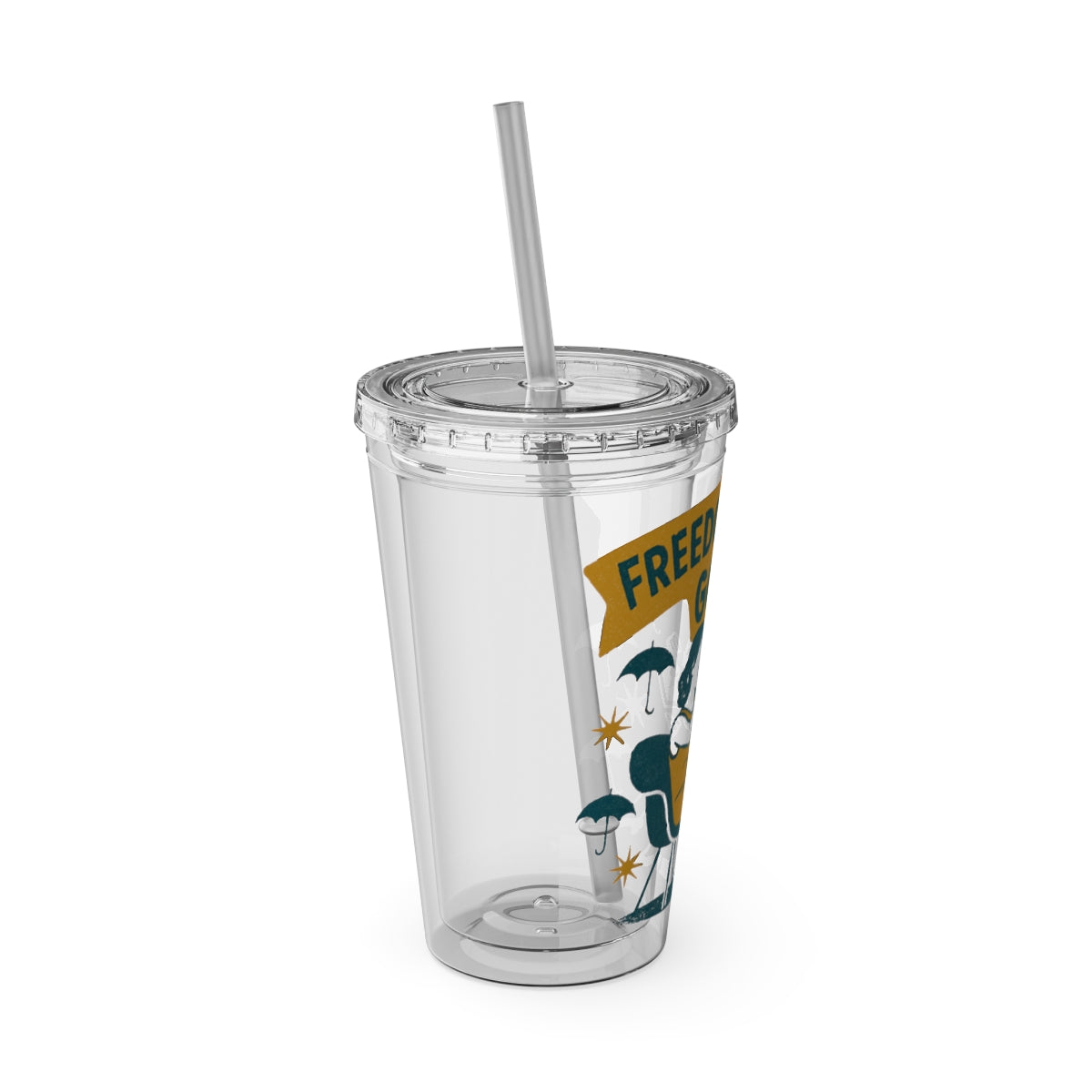 Freedom Birds Transparent Tumbler With Straw Product