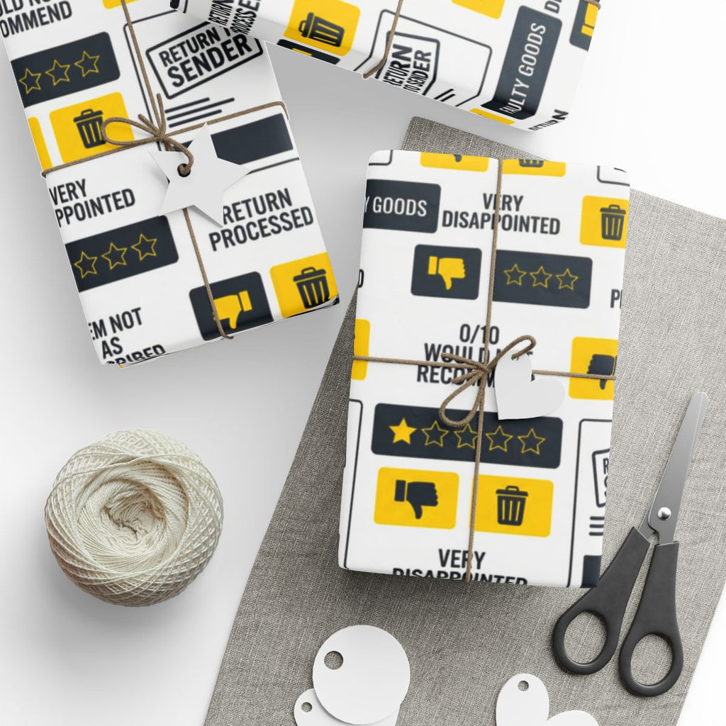 Funny Bad Review Wrapping Paper for Gift Wrapping