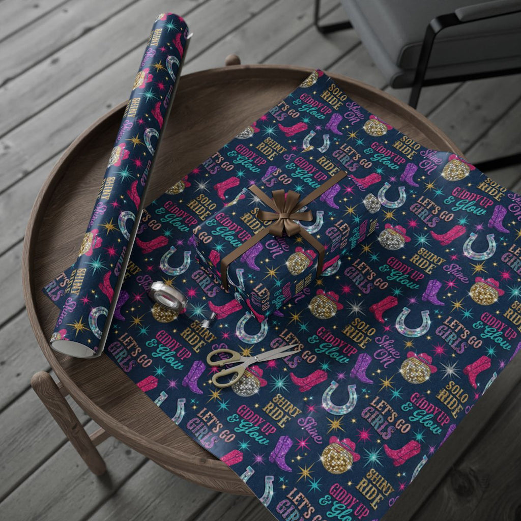 Retro Neon Pattern Horse Gifts Wrapping Paper Rolls