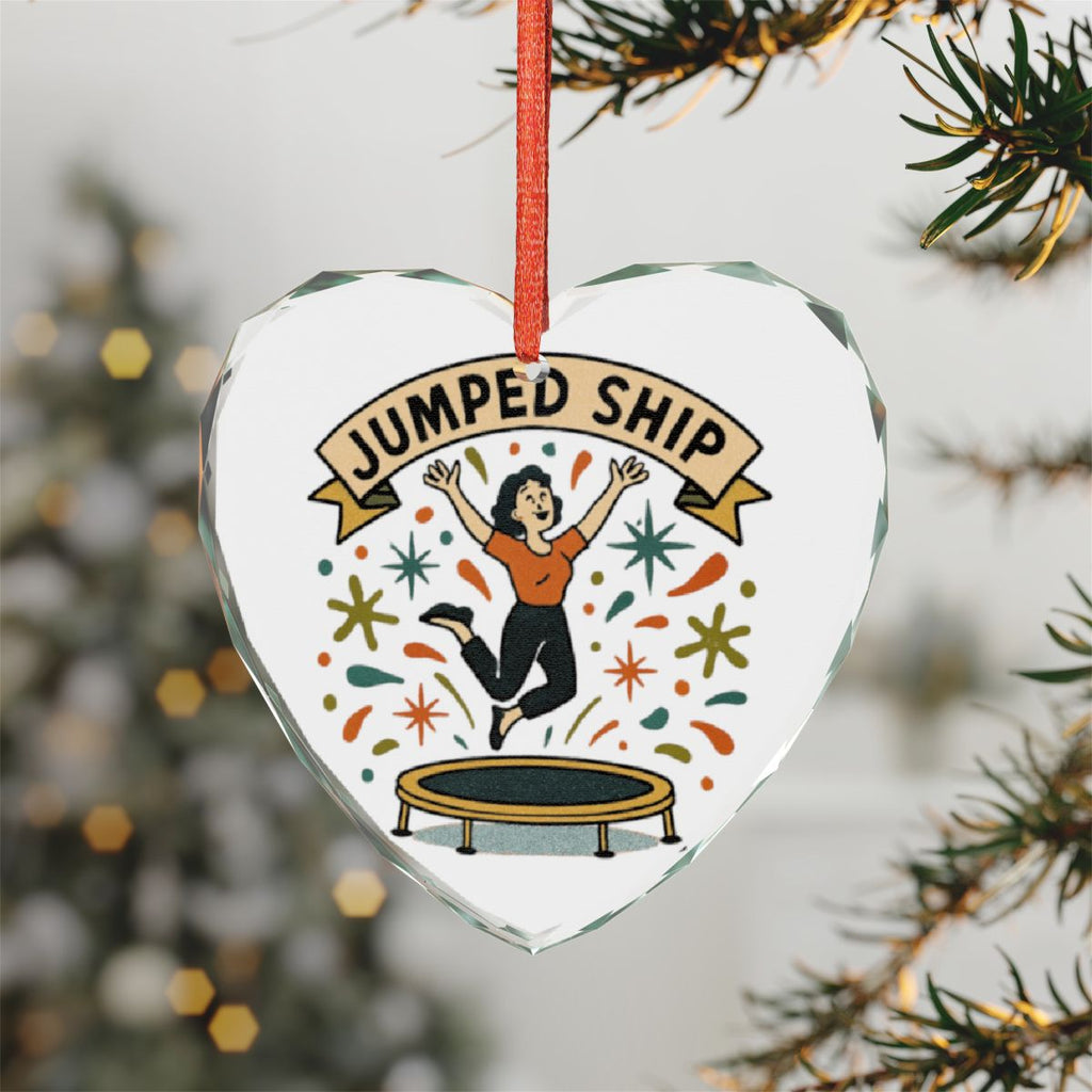 Jumped Ship Heart Shaped Christmas Ornament