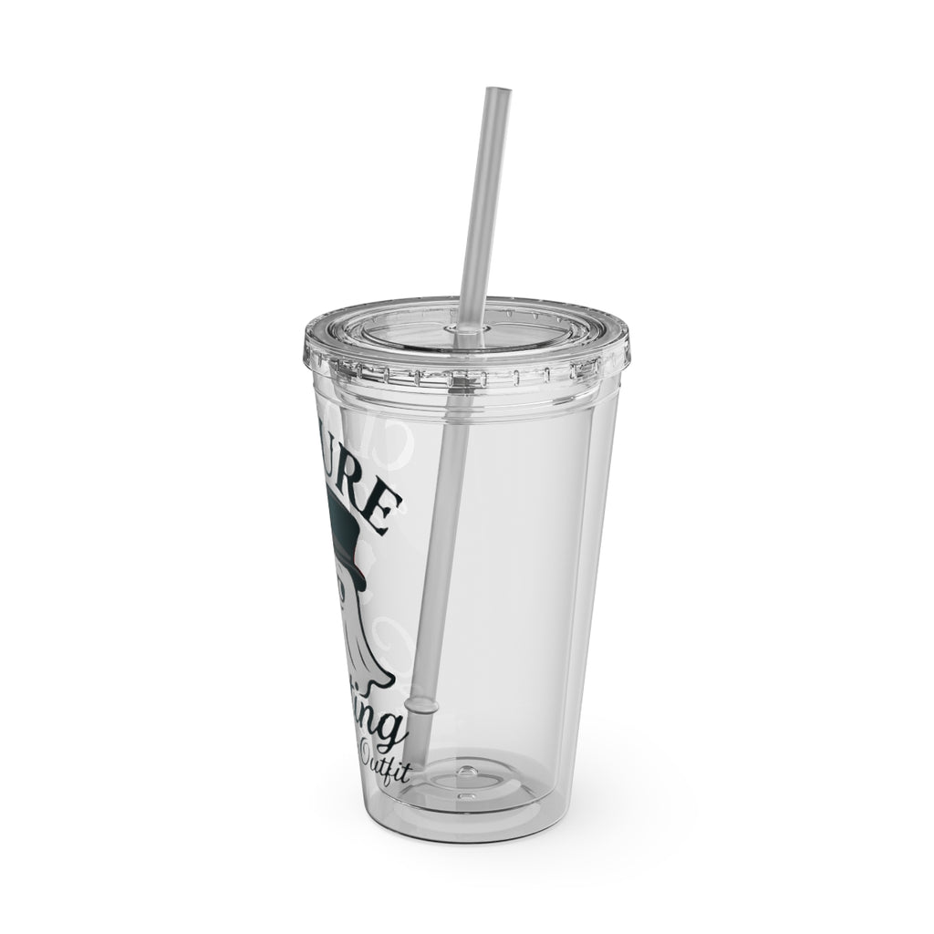 Adventure awaits travel tumbler with lid and straw