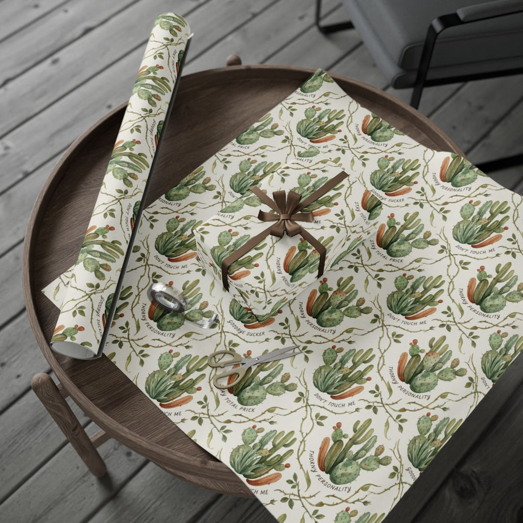 Beautiful Wrapping Paper with Botanical Cactus Theme