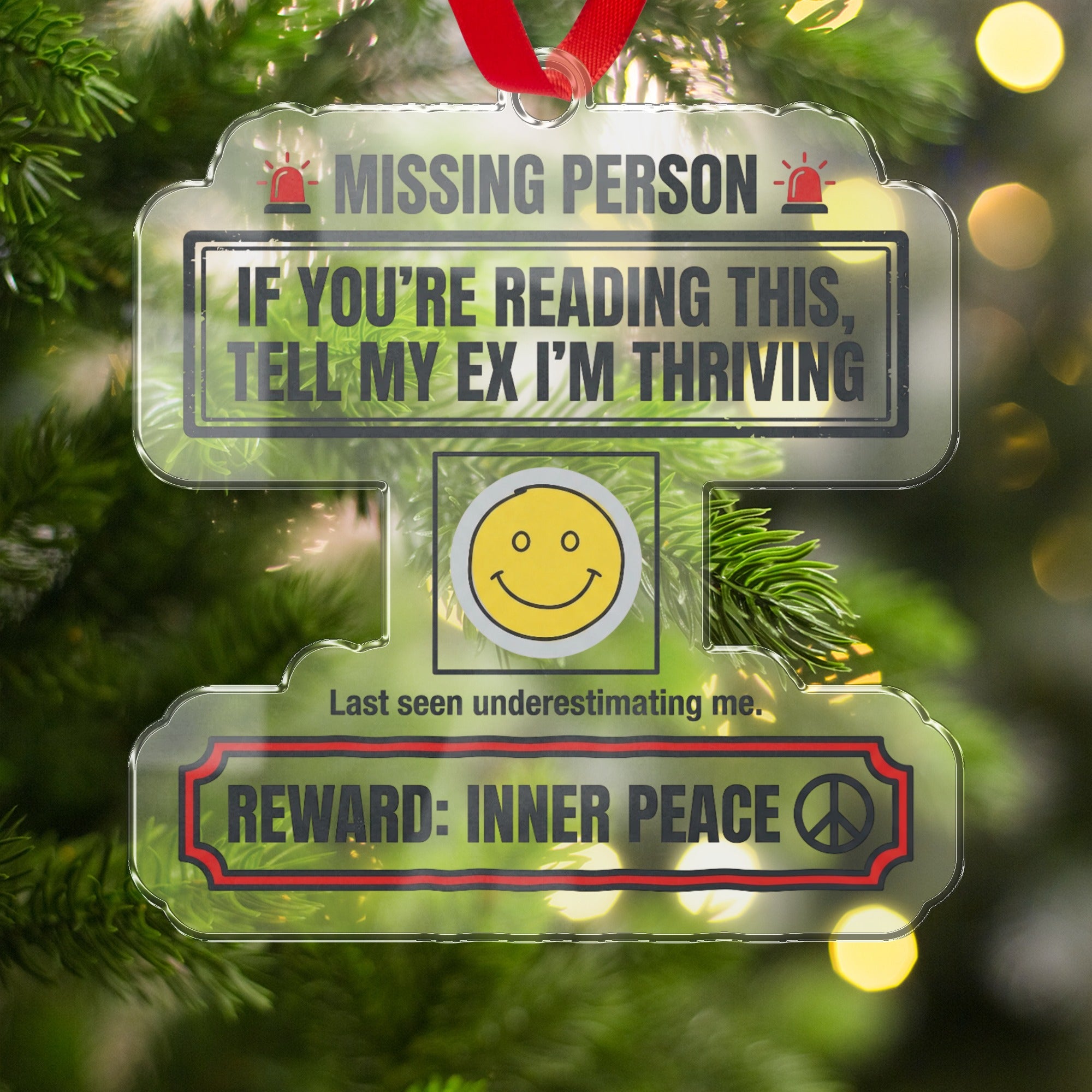 Missing Person Thriving Inner Peace Holiday Ornament