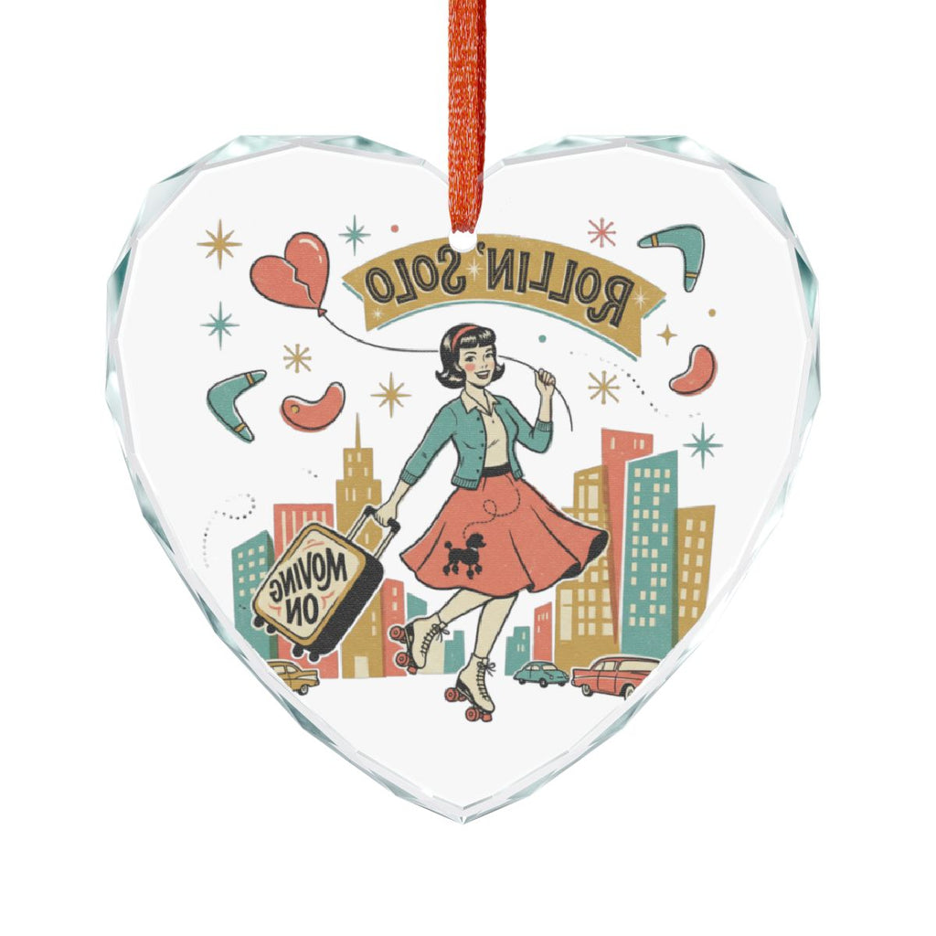 Retro Rolling Solo Heart Ornament for Unique Decor