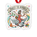 Retro Themed Toast To Myself Settled Ornament