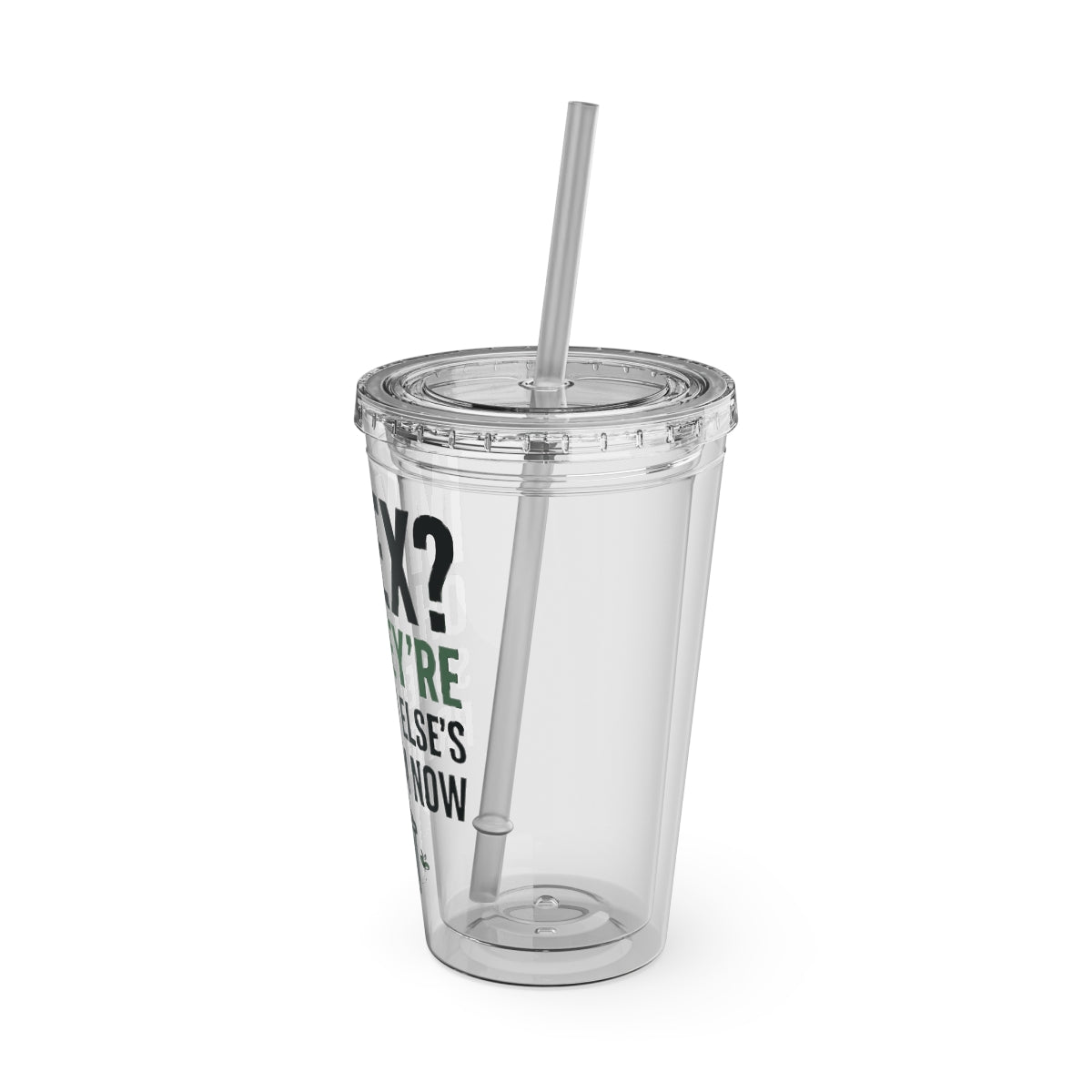 Funny Transparent Tumbler with Straw for Drinks