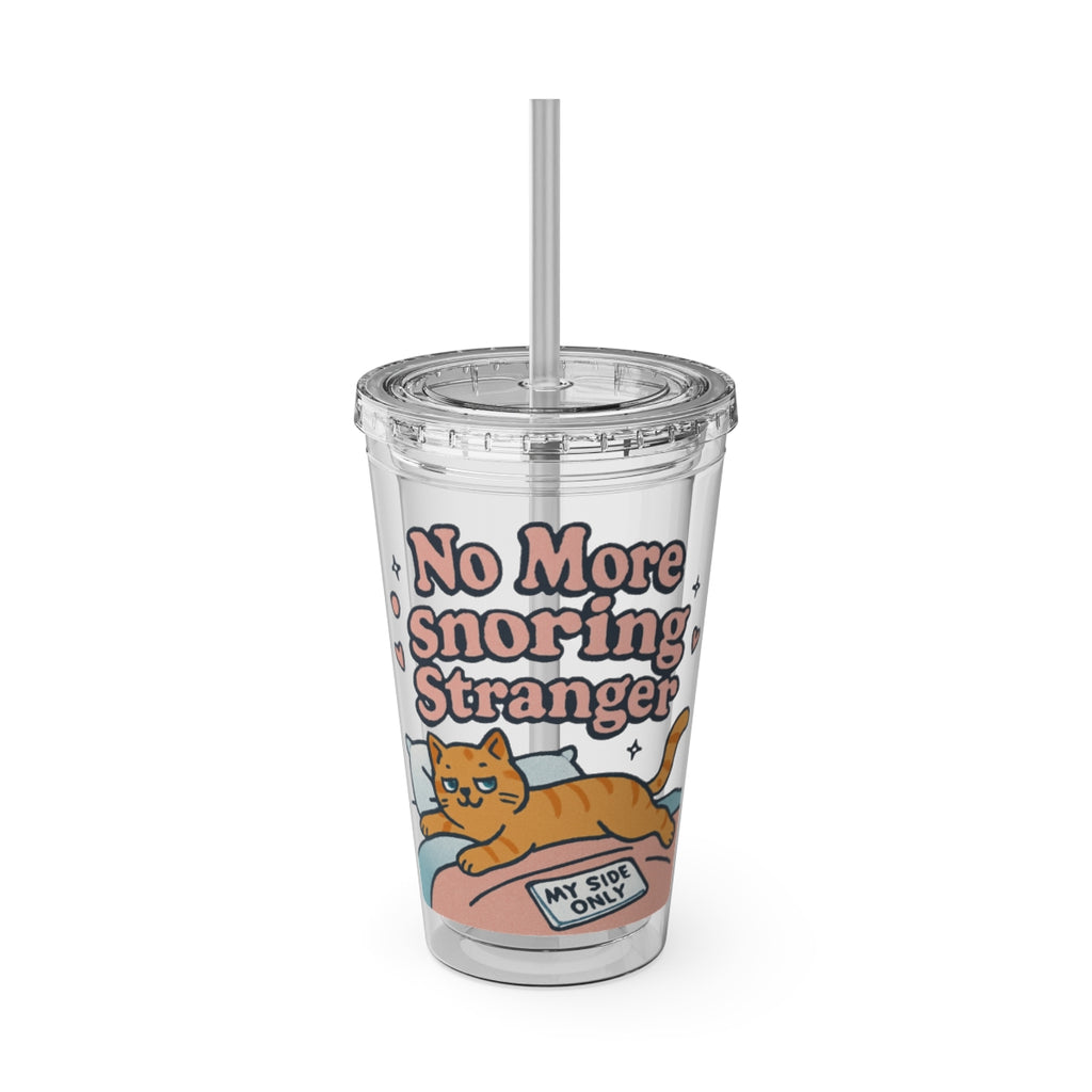 No More Snoring Stranger Cat Design Tumbler