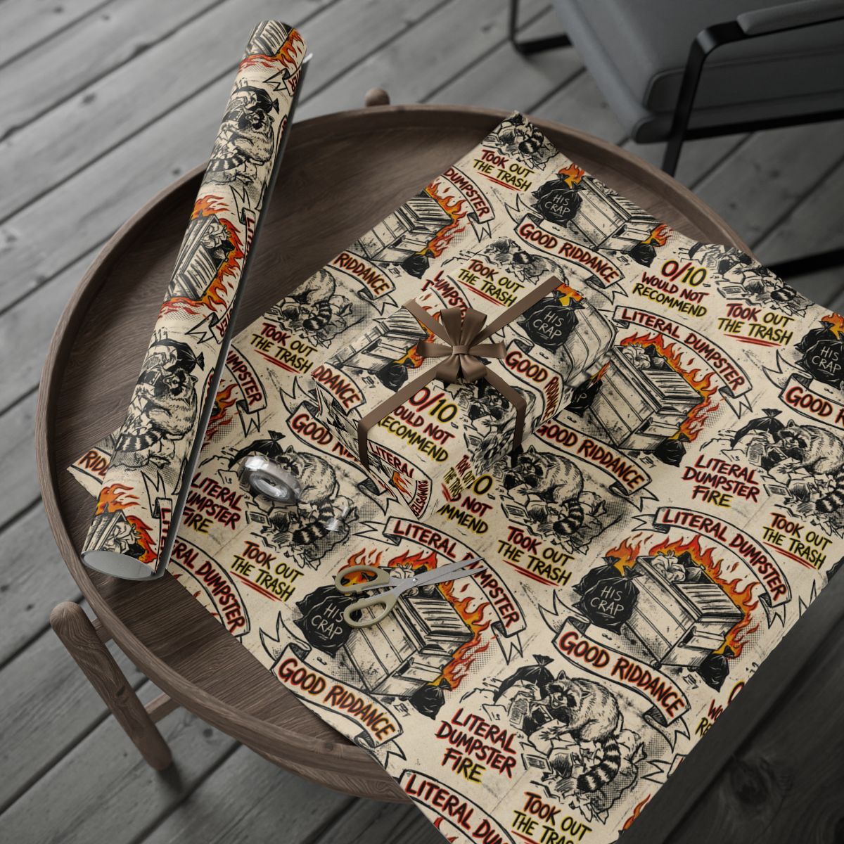 Humorous Dump Fire Wrapping Paper for Gift Wrapping
