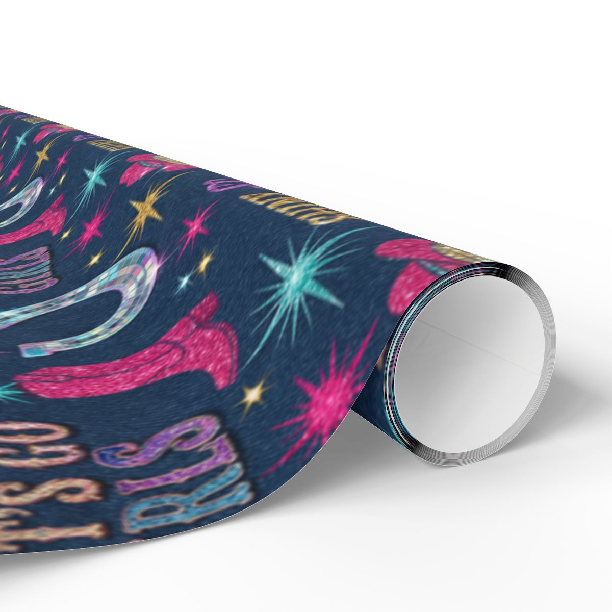 Colorful stars and letters pattern wrapping paper