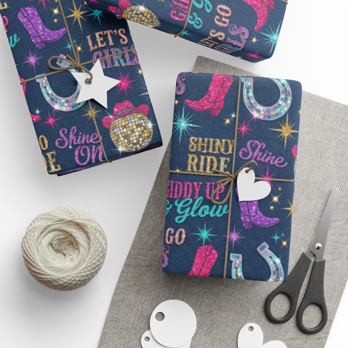 Shine On Let's Go Party Theme Gift Wrapping Paper