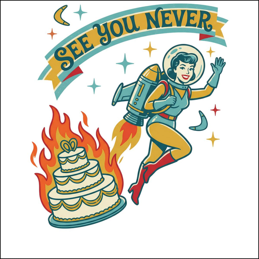 See You Never Astronaut Cake Illustration Design