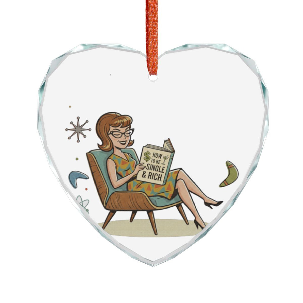 Heart-shaped ornament with vintage style image