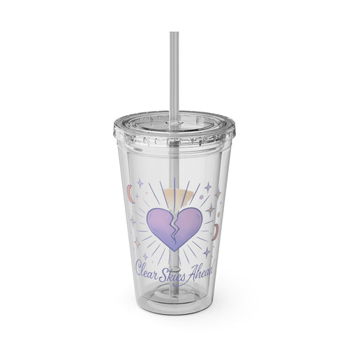 Clear Skies Ahead Heart Design Tumbler Cup