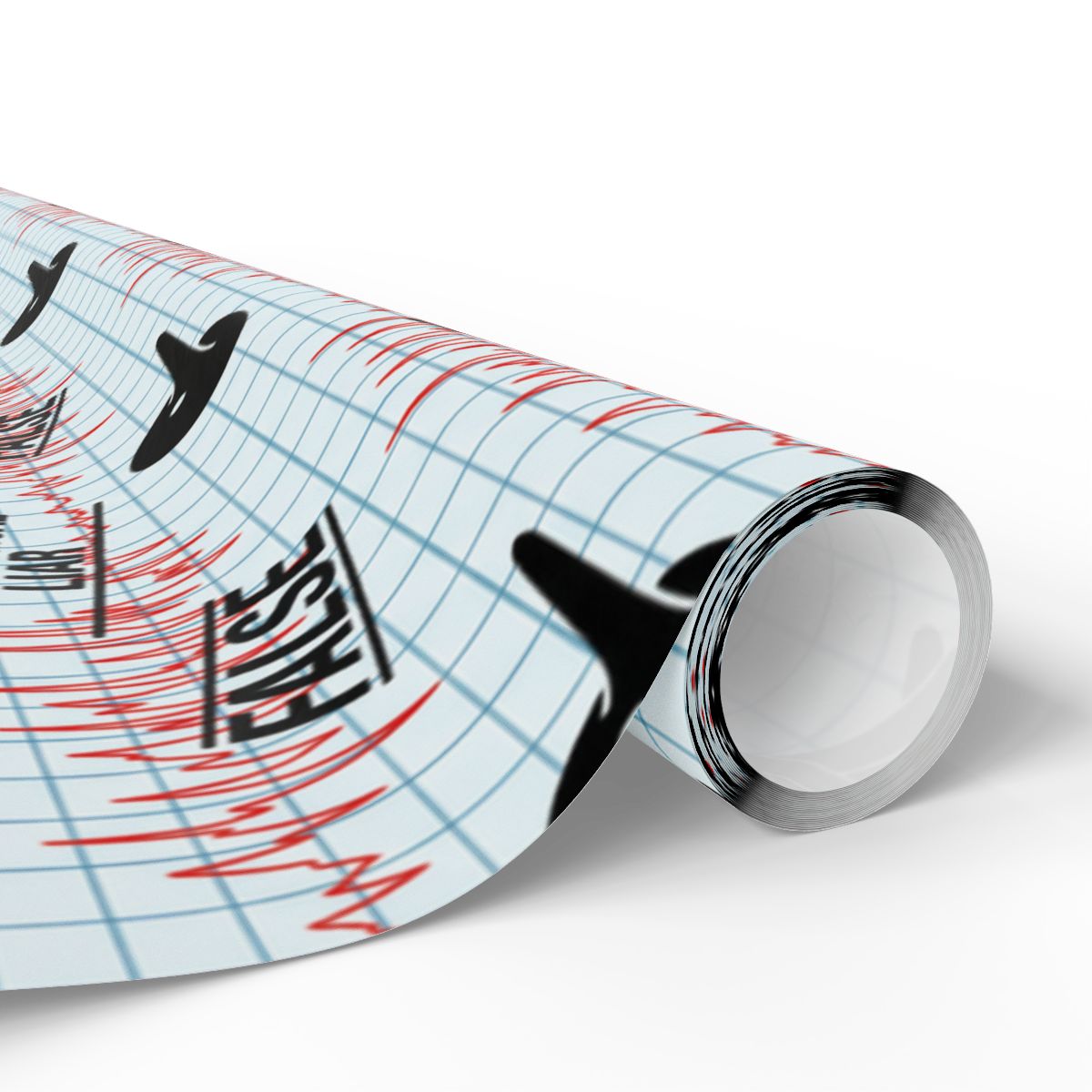 Seismograph Style Gift Wrap Paper with Heartbeats