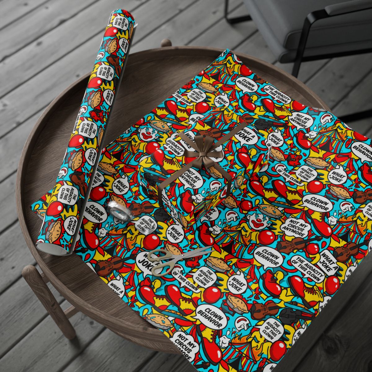 Colorful Comic Book Style Wrapping Paper Product