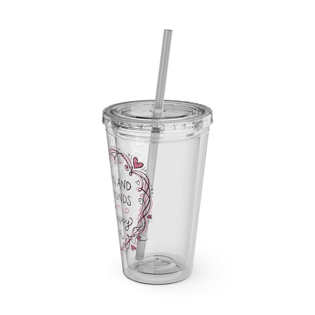 Clear Tumbler with Straw Insulated Drinkware Item