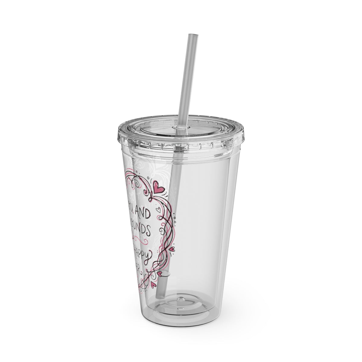Clear Tumbler with Straw Insulated Drinkware Item