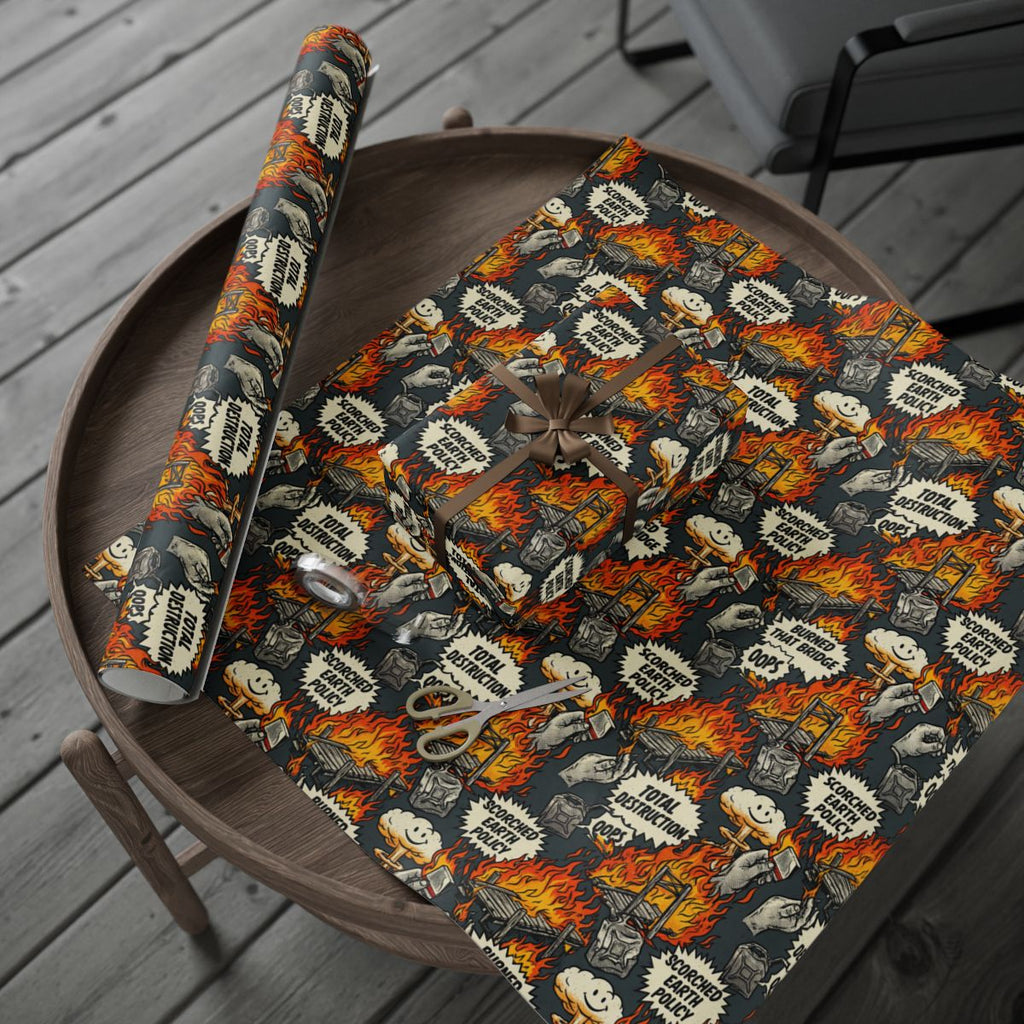 Halloween Themed Wrapping Paper with Horror Designs