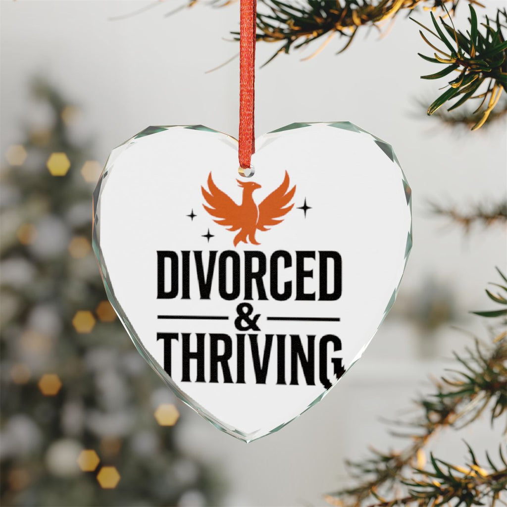 Divorced and Thriving Heart Shape Christmas Ornament