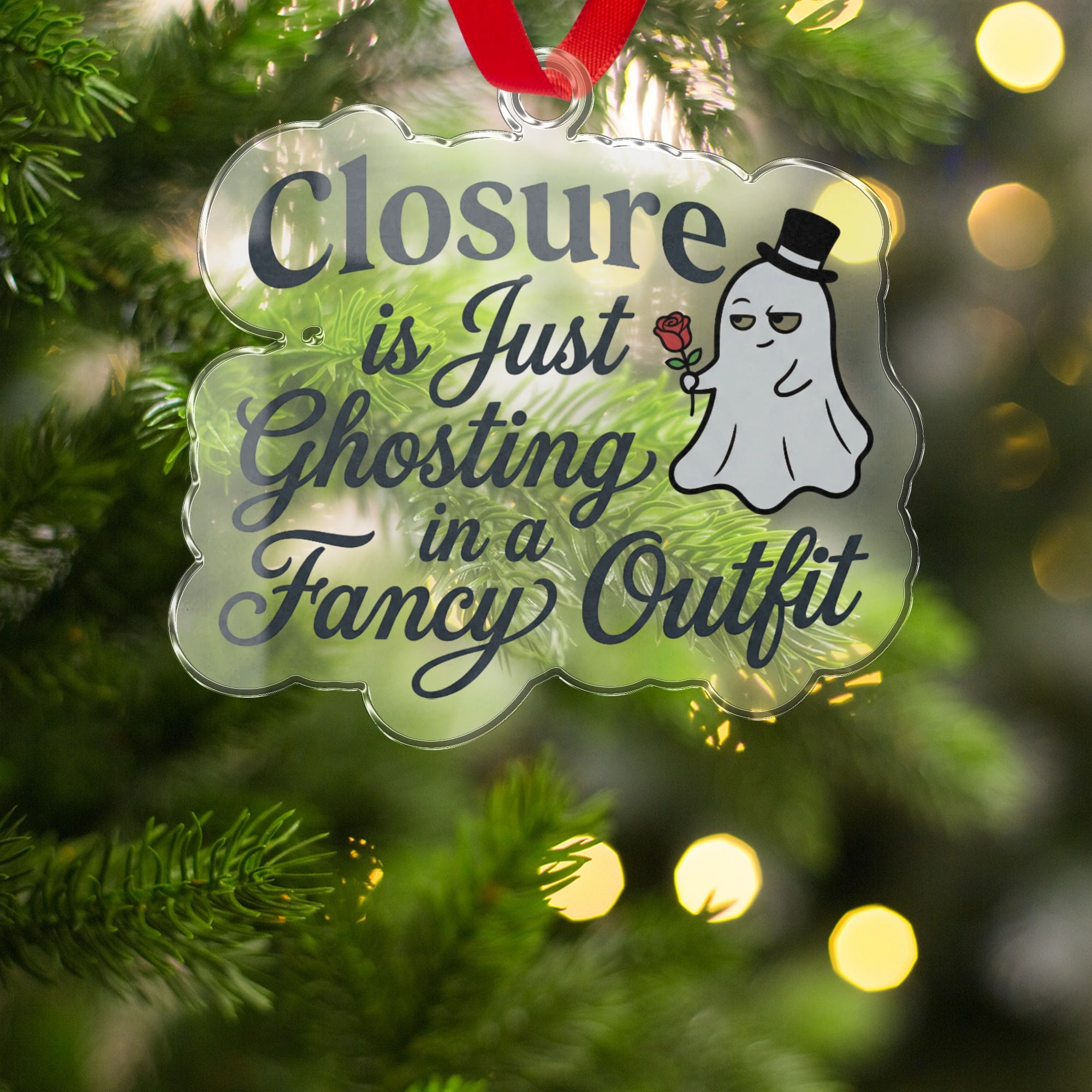 Closure Ghosting in a Fancy Outfit Decorative Item