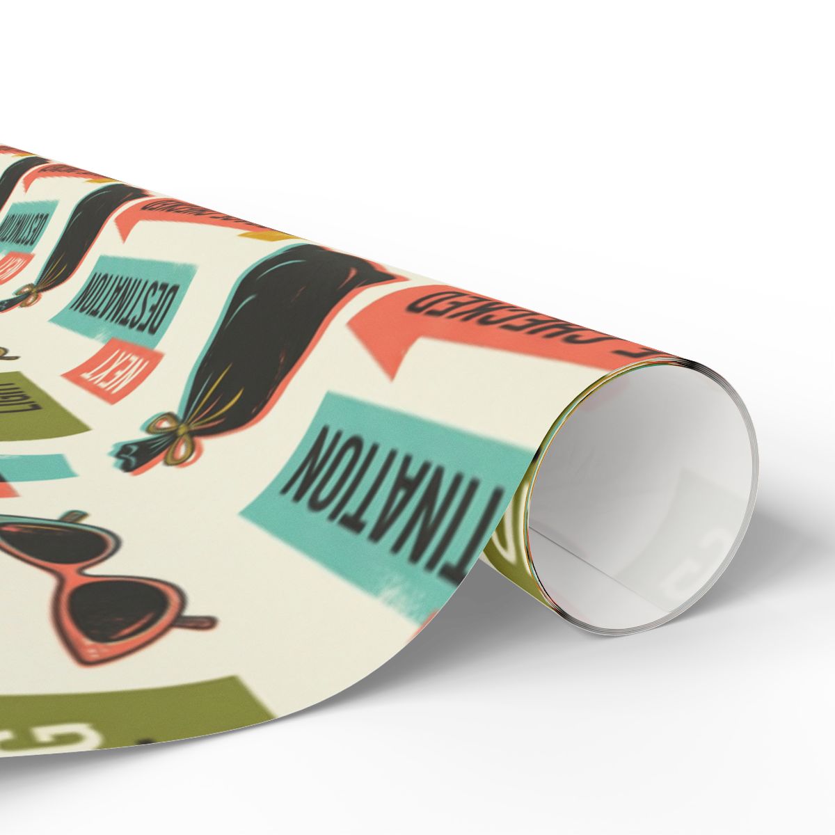 Retro Style Travel Poster with Sunglasses and Signs