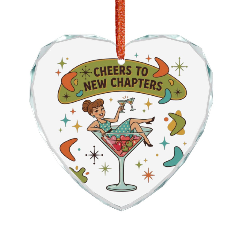 Cheers to New Chapters Heart Shaped Ornament