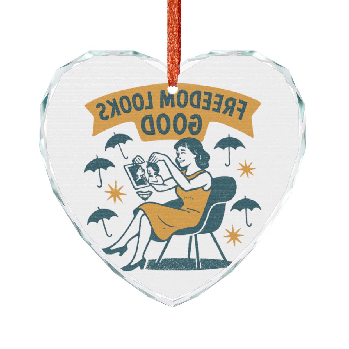 Unique Freedom Looks Good Heart Shaped Ornament
