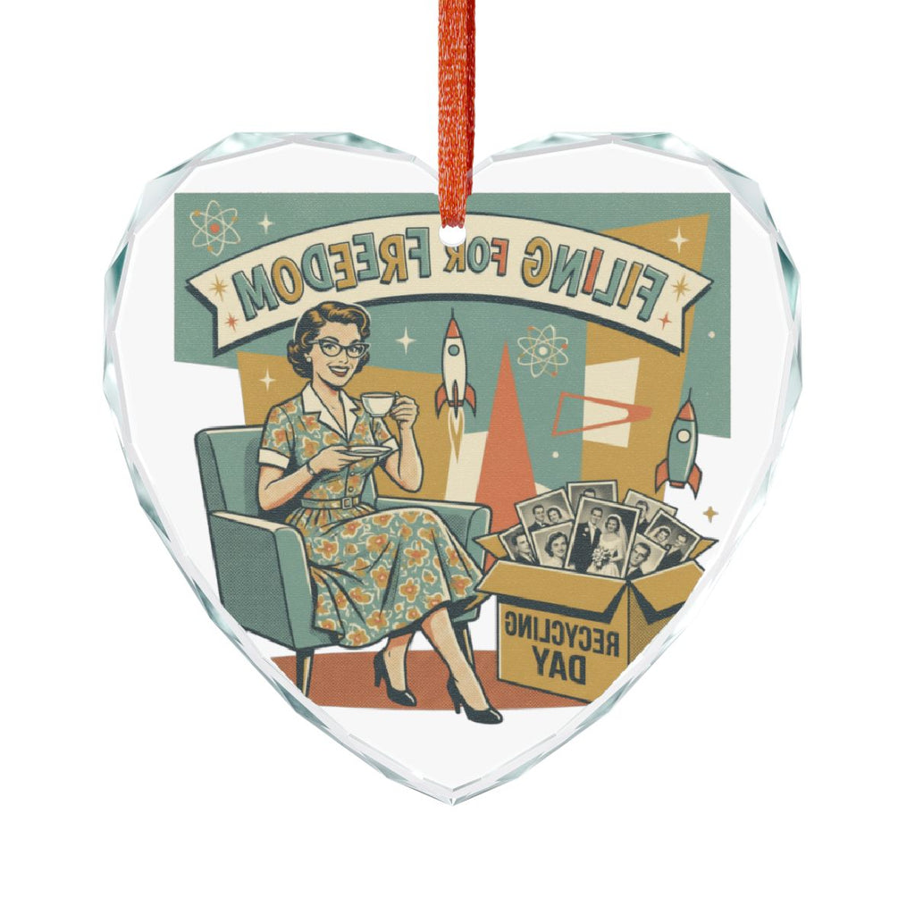 Vintage Space Age Inspired Heart Ornament